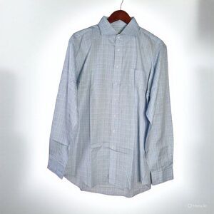 Porro & Porro Custom Tailor Blue Checkered Dress Shirt – 100% Cotton – Tailored
